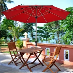 Costway 9' Patio Market Umbrella Outdoor Table Aluminum Crank W/8 Rib -Outdoor Deals Garden Store GUEST 6b25c0bb 69fb 4fd1 a7d2 42d9ce4aa35e