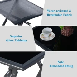 Costway 3PCS Bistro Set Garden Backyard Table Chairs Outdoor Patio Furniture Folding -Outdoor Deals Garden Store GUEST 6c39cacd 991d 4885 b6ab a6d5f29b11e9