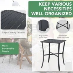 3PCS Patio Rattan Bar Furniture Set Slat Table 2 Cushioned Stools Poolside Gray -Outdoor Deals Garden Store GUEST 6c5d7e7b de41 40a2 af7b 7fd038346347