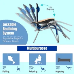 Costway Padded Zero Gravity Lounge Chair Oversize Folding Adjustable -Outdoor Deals Garden Store GUEST 6ca413ac 815a 49e0 820f e562e6be378b