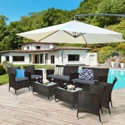 Costway 8PCS Rattan Patio Furniture Set Cushioned Sofa Chair Coffee Table -Outdoor Deals Garden Store GUEST 6de1cf98 7183 40fa ac48 c5804a8178a2 1