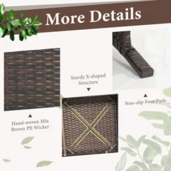 Costway 2PCS Patio Rattan Wicker Love-seat Coffee Table Set Cushioned Bench Garden Deck -Outdoor Deals Garden Store GUEST 6f143c1b 02fc 409a 8bb5 d578ff630933