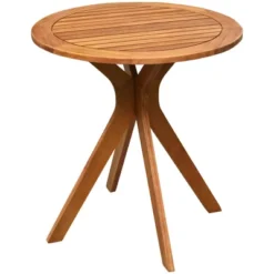 Costway 27'' Outdoor Round Table Solid Wood Coffee Side Bistro Table -Outdoor Deals Garden Store GUEST 6f36d940 adc9 4dbb b30f 0d844a693ced