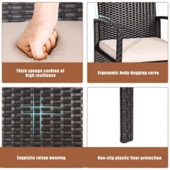 Costway 8PCS Patio Rattan Conversation Furniture Set Cushioned Seat Glass Table -Outdoor Deals Garden Store GUEST 6f4aa980 ac7a 40fe 9dbd 7eeb925968d7