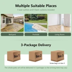 Costway 4PCS Patio Furniture Set Aluminum Frame Loveseat Coffee Table Cushions Deck Grey -Outdoor Deals Garden Store GUEST 6f6cef95 3780 430b a1e4 2943fc9d4a4a