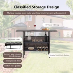 Costway Patio Rattan Wicker Bar Height Counter Table Storage Shelf Rail Garden 13 Costway Patio Rattan Wicker Bar Height Counter Table Storage Shelf Rail Garden -Outdoor Deals Garden Store GUEST 71cf1a9e f09f 428c 8618 0b3680cad359