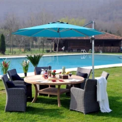 Costway 11' Patio Cantilever Offset Umbrella 360 Degrees Rotation Aluminum Tilt -Outdoor Deals Garden Store GUEST 7262db9c 49c4 41f7 8069 600a777bb745