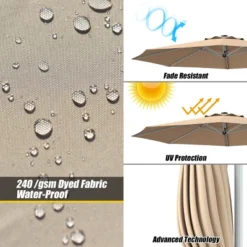 Costway 11' Patio Cantilever Offset Umbrella 360 Degrees Rotation Aluminum Tilt -Outdoor Deals Garden Store GUEST 732aa268 0a54 4ada beef cc21283561fb