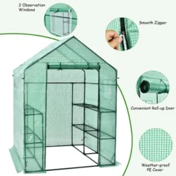 Costway Walk-in Greenhouse 56''x56''x77'' Gardening W/Observation Windows 2 Tier 8 Shelves 13 Costway Walk-in Greenhouse 56''x56''x77'' Gardening W/Observation Windows 2 Tier 8 Shelves -Outdoor Deals Garden Store GUEST 73620d5e 81f3 43bc 8ef7 3b1b6d96155c