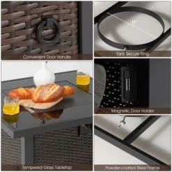 Costway 32'' Propane Fire Pit Table 50,000 BTU Square Firepit Heater W/ Lava Rocks Cover -Outdoor Deals Garden Store GUEST 7386875f 8010 4b11 a574 777217f77d1c