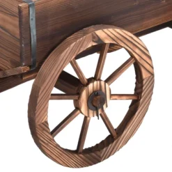 Costway Wood Wagon Flower Planter Pot Stand Garden W/Wheels -Outdoor Deals Garden Store GUEST 73b41722 6ff1 4af8 9a43 32d494c7c26d 1
