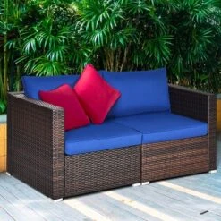 Costway 2PCS Patio Rattan Corner Sofa Sectional Furniture -Outdoor Deals Garden Store GUEST 7433d406 cadd 471b b981 e86f694c8ef9