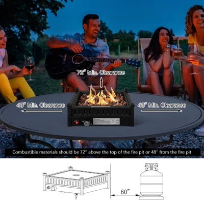Costway Portable Tabletop Fire Bowl 40,000 BTU Propane Firepit Fit Umbrella Holes Table 4 Costway Portable Tabletop Fire Bowl 40,000 BTU Propane Firepit Fit Umbrella Holes Table - Image 4