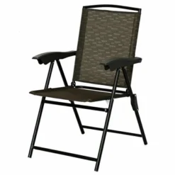 Costway 2PCS Folding Sling Chairs Steel Armrest Patio Camping W/Adjustable Back 8 Costway 2PCS Folding Sling Chairs Steel Armrest Patio Camping W/Adjustable Back -Outdoor Deals Garden Store GUEST 7586f108 b748 46b3 b47c 278005764a1e