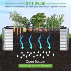 Costway Raised Garden Bed Large Metal Planter Box Kit For Vegetable Herb 6' X 3' X 2' -Outdoor Deals Garden Store GUEST 75ab0723 1939 4e25 af2c 62c1406fb691