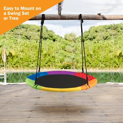 Costway 40" Flying Saucer Tree Swing Indoor Outdoor Play Set Kids Christmas Gift BlueGreen Pink 4 Costway 40" Flying Saucer Tree Swing Indoor Outdoor Play Set Kids Christmas Gift BlueGreen Pink - Image 4