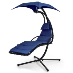 Costway Costway Patio Hanging Lounge Chaise Hammock Chair Removable Canopy Grey/Navy/Turquoise 20 Costway Costway Patio Hanging Lounge Chaise Hammock Chair Removable Canopy Grey/Navy/Turquoise -Outdoor Deals Garden Store GUEST 768cc1fb da43 423d b6d6 0f7bab3ae1da