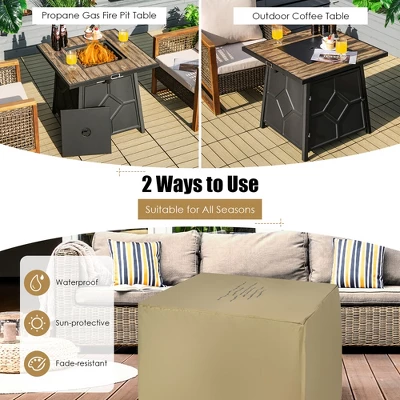 Costway 28 Inches Propane Gas Fire Pit Table 40,000 BTU Outdoor Heater W/Cover 5 Costway 28 Inches Propane Gas Fire Pit Table 40,000 BTU Outdoor Heater W/Cover - Image 5