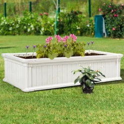 48''x24''Raised Garden Bed Rectangle Plant Box Planter Flower Vegetable White -Outdoor Deals Garden Store GUEST 76c4d4e6 06fe 4882 81dd 72ce7e254bdd