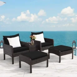 Costway 5 PCS Patio Rattan Wicker Furniture Set Sofa Ottoman Coffee Table Cushioned 21 Costway 5 PCS Patio Rattan Wicker Furniture Set Sofa Ottoman Coffee Table Cushioned -Outdoor Deals Garden Store GUEST 78aa4157 3309 442e a666 0e249c3d51d4