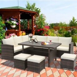 Costway 7 PCS Patio Furniture Set Rattan Sectional Conversation Sofa Coffee Table Porch -Outdoor Deals Garden Store GUEST 78ff20fb 702c 40b5 91a8 5c4504d1c653