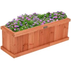 28/36/40 Inch Wooden Flower Planter Box Garden Yard Decorative Window Box Rectangular -Outdoor Deals Garden Store GUEST 797fda13 57b6 4d72 8846 a66bd149ec2f