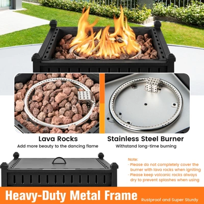 Costway Portable Tabletop Fire Bowl 40,000 BTU Propane Firepit Fit Umbrella Holes Table 7 Costway Portable Tabletop Fire Bowl 40,000 BTU Propane Firepit Fit Umbrella Holes Table - Image 7
