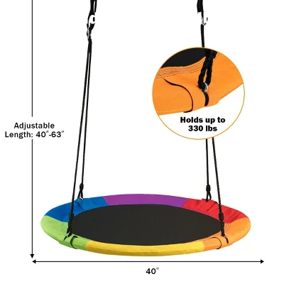 Costway 40" Flying Saucer Tree Swing Indoor Outdoor Play Set Kids Christmas Gift BlueGreen Pink 1 Costway 40" Flying Saucer Tree Swing Indoor Outdoor Play Set Kids Christmas Gift BlueGreen Pink