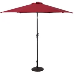 Costway 9ft Patio Solar Umbrella LED Patio Market Steel Tilt W/ Crank Outdoor (Burgundy) -Outdoor Deals Garden Store GUEST 7ab8926d bab5 4b01 94df fa274163d76f