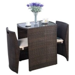 Costway 3 PCS Cushioned Outdoor Wicker Patio Set Garden Lawn Sofa Furniture Seat Brown No Assembly -Outdoor Deals Garden Store GUEST 7bbf9a73 373b 4f61 8f2d 7aaee938521d