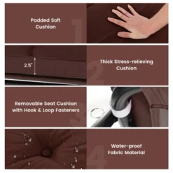 Costway 3-Seat Outdoor Converting Patio Swing Glider Adjustable Canopy Porch Swing Coffee/Black/Red -Outdoor Deals Garden Store GUEST 7beaa095 993d 4fdb 8796 e2bacaa2787b