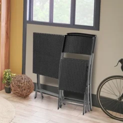 Costway 3PCS Patio Folding Rattan Bistro Set Chairs Backrest Table Garden Deck -Outdoor Deals Garden Store GUEST 7c3ad54c 09b5 4c98 bdb5 2bb01603fe72