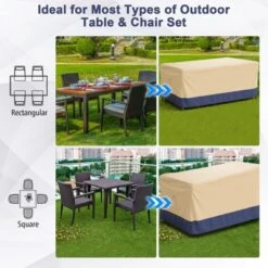Costway Patio 90''x50'' Dining Set Cover Rectangle Table Chair Waterproof Handle Air Vent -Outdoor Deals Garden Store GUEST 811bc72a 1f36 4c2b 8b93 e96d90f52cf4