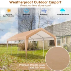 Costway 10x20FT Patio Heavy Duty Carport Garage Steel All-Weather Tent Outdoor Shelter -Outdoor Deals Garden Store GUEST 813be9d1 dc45 43e9 9501 f869155ed542