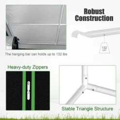 Costway 36''x36''x72'' Mylar Hydroponic Grow Tent W/Observation Window & Floor Tray GrayBlack -Outdoor Deals Garden Store GUEST 81493748 8655 4101 8caa 665d9d0ed94e