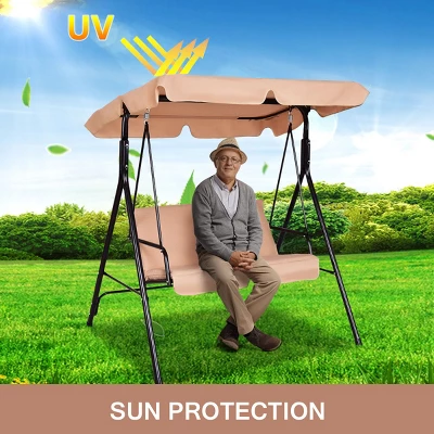 Costway Loveseat Patio Canopy Swing Glider Hammock Cushioned Steel Frame Outdoor 6 Costway Loveseat Patio Canopy Swing Glider Hammock Cushioned Steel Frame Outdoor - Image 6