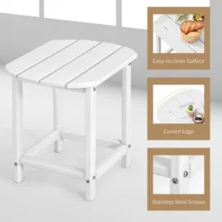 Costway 2PCS 18'' Patio Adirondack Side Table Weather Resistant Garden Yard White 11 Costway 2PCS 18'' Patio Adirondack Side Table Weather Resistant Garden Yard White -Outdoor Deals Garden Store GUEST 83122f8b 9322 4837 a8ec a0699a1c9901
