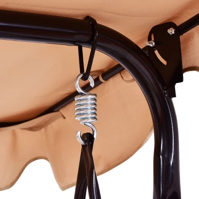 Costway Loveseat Patio Canopy Swing Glider Hammock Cushioned Steel Frame Outdoor 8 Costway Loveseat Patio Canopy Swing Glider Hammock Cushioned Steel Frame Outdoor - Image 8