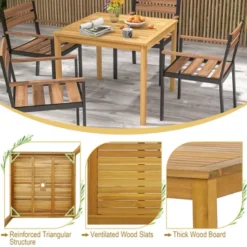 Costway Patio Dining Table Acacia Wood Square Outdoor Bistro With 1.9'' Umbrella Hole Yard 15 Costway Patio Dining Table Acacia Wood Square Outdoor Bistro With 1.9'' Umbrella Hole Yard -Outdoor Deals Garden Store GUEST 83e43df8 95f6 40e0 a89b f04c52d4ad5b