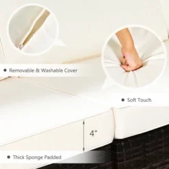 Costway 6PCS Patio Rattan Furniture Set Cushioned Sofa Coffee Table Garden -Outdoor Deals Garden Store GUEST 83eb3de4 8034 4ca6 a2de 637d259b43b8