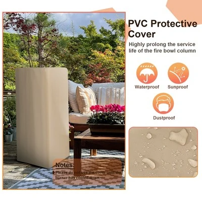 Costway 48'' Outdoor Propane Fire Bowl Column W/ Lava Rocks & PVC Cover 30,000 BTU 6 Costway 48'' Outdoor Propane Fire Bowl Column W/ Lava Rocks & PVC Cover 30,000 BTU - Image 6