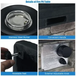 Costway Patio Propane Burning Fire Bowl Column W/ Lava Rocks & Cover 40,000 BTU -Outdoor Deals Garden Store GUEST 850859f9 28d0 4327 adcd 6812a2710530