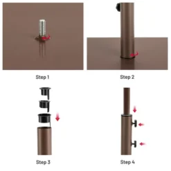 Costway 10ft Solar Lights Patio Umbrella Outdoor W/ 50 LBS Movable Umbrella Stand Red -Outdoor Deals Garden Store GUEST 866ac7e9 a21b 4e05 ae2c 31ee5703ea04