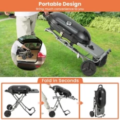 Costway Portable Propane Grill Folding Gas Grill Griddle With Wheels & Side Shelf -Outdoor Deals Garden Store GUEST 86a4d864 f9e0 4665 8bcb d5d21b126bbe