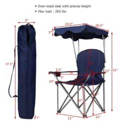 Costway Portable Folding Beach Canopy Chair W/ Cup Holders Bag Camping Hiking Outdoor -Outdoor Deals Garden Store GUEST 87b3e12e 129a 43b7 b445 f381682ce2ad