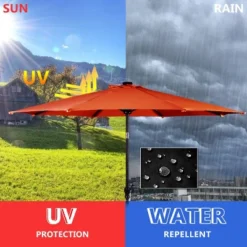 Costway 10FT Patio Solar Umbrella LED Patio Market Steel Tilt W/Crank Outdoor OrangeBlue New -Outdoor Deals Garden Store GUEST 8867f4fe 9211 4fd2 8739 da7de35e3ca5