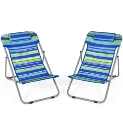 Costway Set Of 2 Beach Chair Portable 3-Position Lounge Chair W/ Headrest BlueGreenOrange 23 Costway Set Of 2 Beach Chair Portable 3-Position Lounge Chair W/ Headrest BlueGreenOrange -Outdoor Deals Garden Store GUEST 8992b3a7 151d 4907 813f a8ebc48bed60