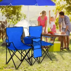 Costway Portable Folding Picnic Double Chair W/Umbrella Table Cooler Beach Camping Chair -Outdoor Deals Garden Store GUEST 8a5a6d4c c191 4cbc a4ef cbe28217dea0