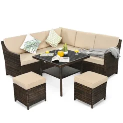 Costway 6PCS Patio Rattan Dining Sofa Furniture Set Ottoman Table Lower Shelf 16 Costway 6PCS Patio Rattan Dining Sofa Furniture Set Ottoman Table Lower Shelf -Outdoor Deals Garden Store GUEST 8b008ef8 d085 4c81 a0b6 0aea79bb78f6