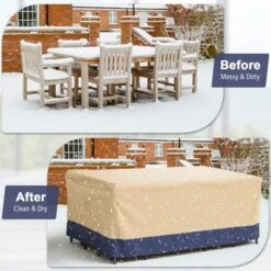 Costway Patio 90''x50'' Dining Set Cover Rectangle Table Chair Waterproof Handle Air Vent -Outdoor Deals Garden Store GUEST 8b93de55 3104 4bb1 aba3 9e6fc6b8089c